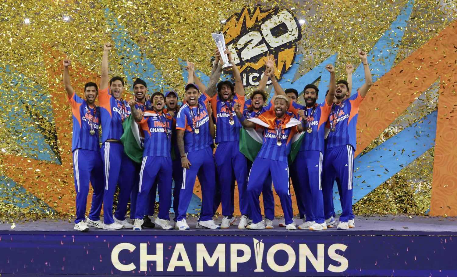 India T20 World Cup trophy 8 March 2026 Pankaj Nangia Getty Images
